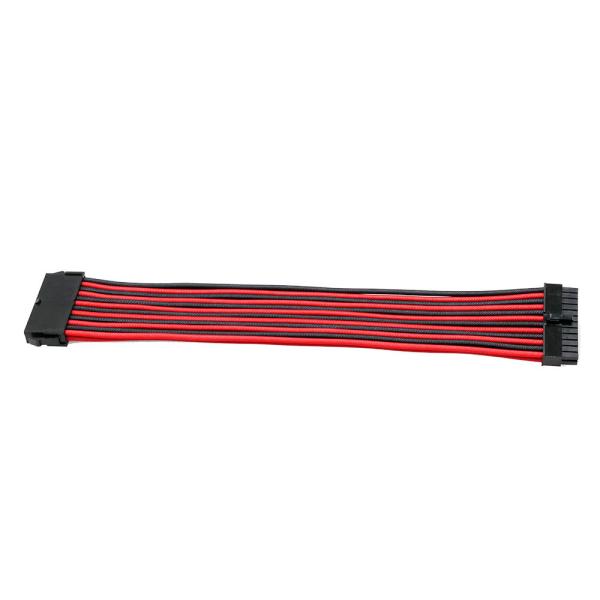 ATX  24pin*1 4+4Pin*1 6+2 Pin*2 6pin*2  Braided Sleeved Power Supply Extension Cable Sets 18AWG length 300mm  Black Red