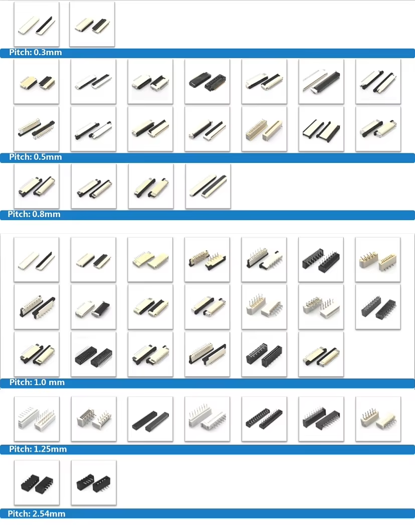 Up And Down Contact 0.5mm Pitch FFC FPC Connector Horizontal Type 4-60 Pin