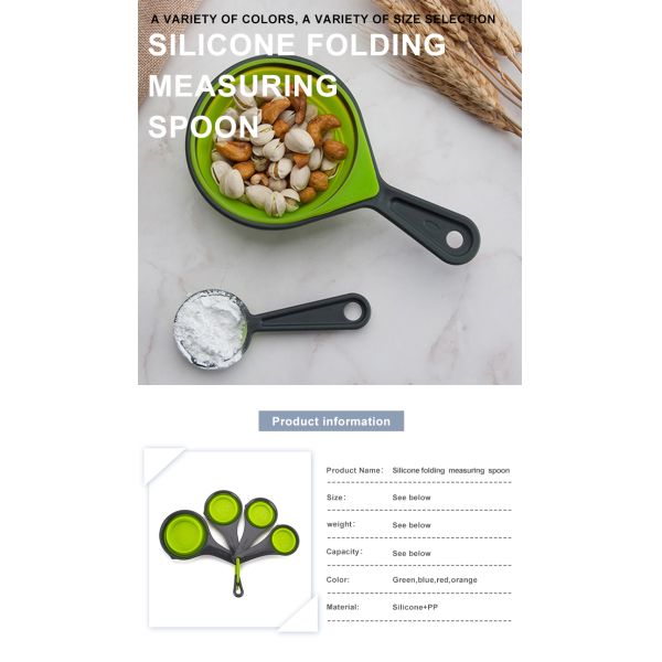 Kitchenware Measuring Cups And Spoon Set Silicone Collapsible