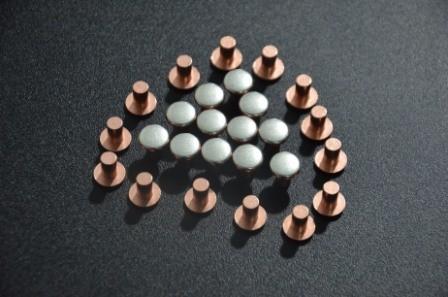 AgCu Silver Plated Electrical Contacts / Silver Plated Copper Contacts For Starters