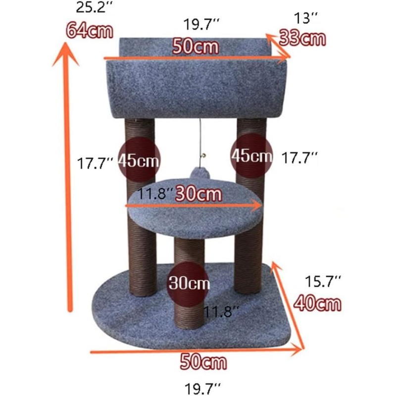 Natural Sisal & Wool Eco-Friendly Cat Scratching Post & Climbing Frame with Christmas Design-Cat Toy for Grinding Claws