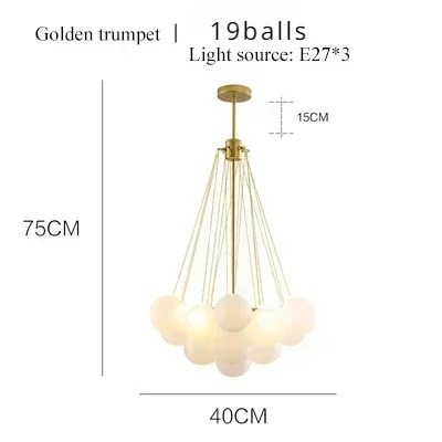 Glasses Bubble Chandeliers Nordic Frosted Glass Gold Black Pendant Light （WH-AP-669）