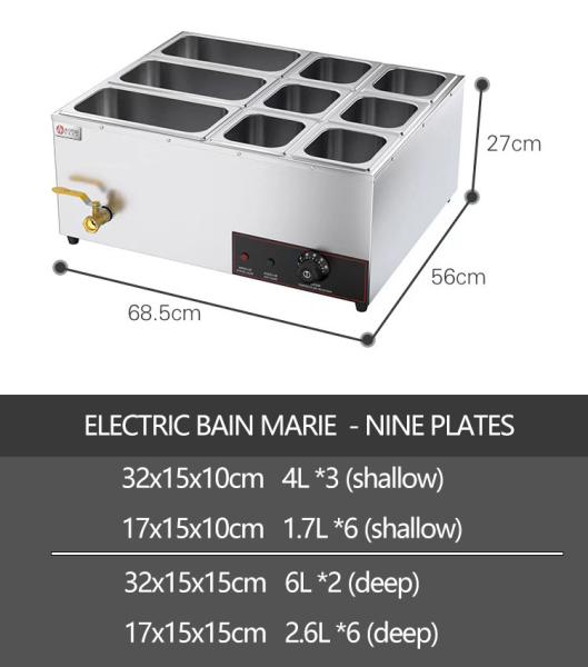 Equipamento de restauração comercial aquecedor de comida de balcão elétrico para restaurante de hotel