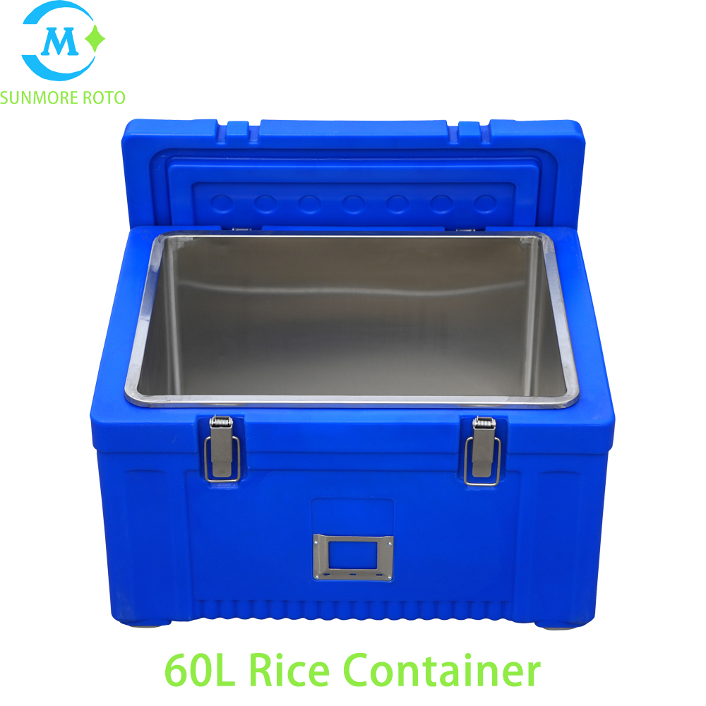 SUNMORE ROTO Custom 60L Rotomolded Hot Food Insulated Container, Stainless Steel Fastener Sealed Thermal Rice Box For Catering Group Meal Distribution & Kitchen Food Storage