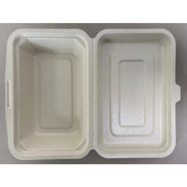 Pulp Single - Cavity Disposable Food Packaging 248 * 173 mm Sugarcane Clamshell, High 20GP