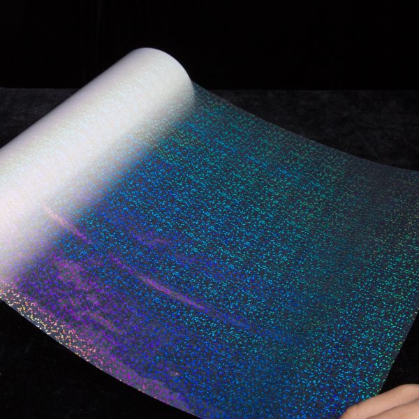 Película térmica holográfica transparente PET con pegamento EVA Solución de laminación en caliente para embalajes, etiquetas y cajas de regalo premium