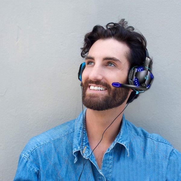 Hunterspider V2 3.5mm Gaming Headset with Mic Stereo USB LED Headphones for PS4 XBOX One PC Laptop Mac