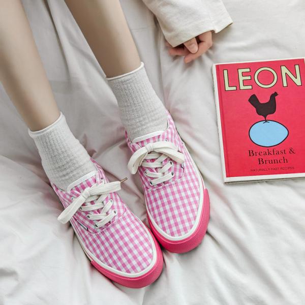 Customize New Style Low-Top Triple Vulcanized Women'S Spring And Summer Student Canvas Shoes In Pink Size 35-40