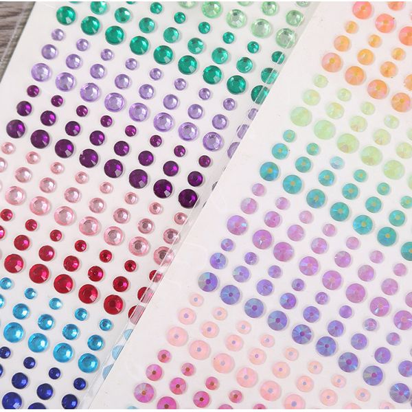 3D Acrylic Self Adhesive Diamond gem drill stickers Rhinestone Sheet for kids diy and Decal Mobile Scrapbooking OEM