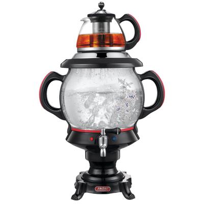 Samovar de vidro da tradição durável dos equipamentos do serviço de sala com a chaleira elétrica da água de 4,5 litros com o bule de 1 litro