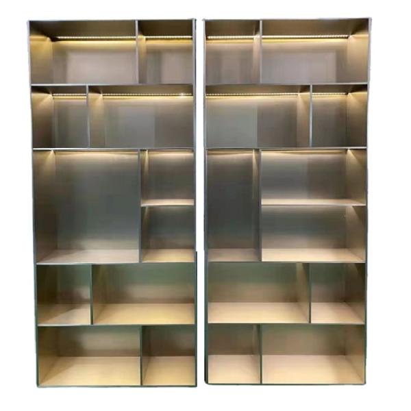SS201 SS304 Metal Decor Shelf Room Divider Shelving Unit Customized