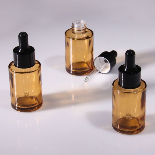 Bouteille de sérum pour huile faciale de verre congelé de 15 ml et 30 ml vide Emballage Pompe en verre Bouteille gouttelette pour huile de sérum cosmétique