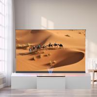White Telescopic TV Cabinet Luxury TV Stand For UST Projector