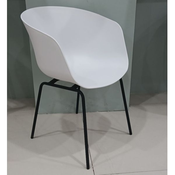 Polypropylene White Conference Room Chairs Without Wheels 50cm 80cm