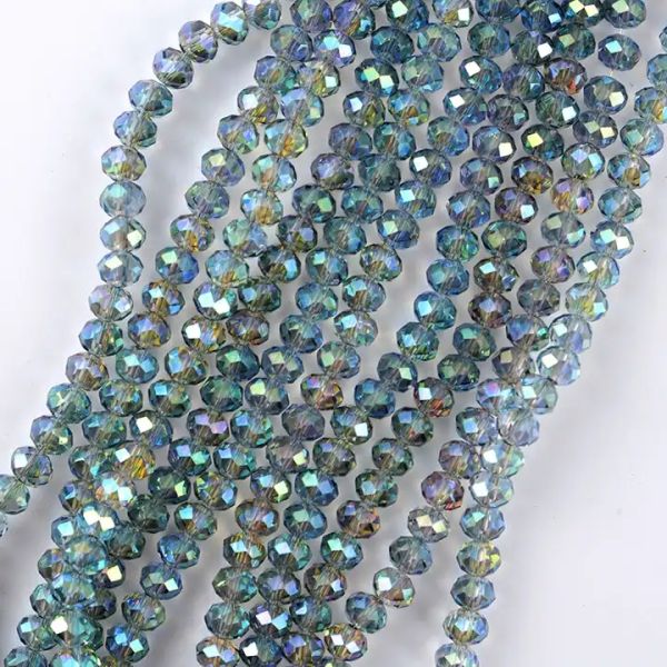 Glass Facetted Beads Lampwork Loose Round Glass Crystal Glass Rondelle Loose Beads
