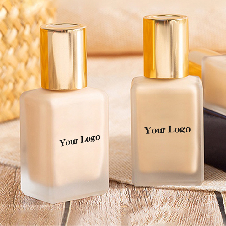 OEM / ODM Maquillaje al por mayor de cobertura completa crema mate impermeable vegetariano Fond De Teint original de marca privada de venta al por mayor base líquida para piel oscura
