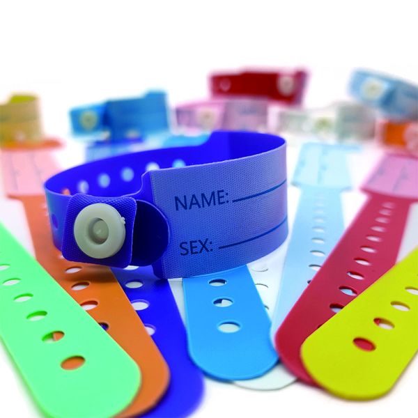 Amusements Occasion PVC/Vinyl ID Bracelet 100pcs Disposable Custom Medical Wristband