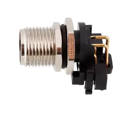 M12 Panel Mount Male Receptacle Industrial Connectors M12 Circular Connector 90 Degree