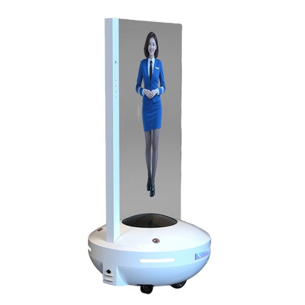 55 Inch Transparent OLED Display Mobile Reception Robot for Smart Hospitality & Intelligent Service