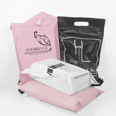 Custom Print Poly Mailer Bag Moisture Proof Clothing Shipping Bags Lightweight With Handle