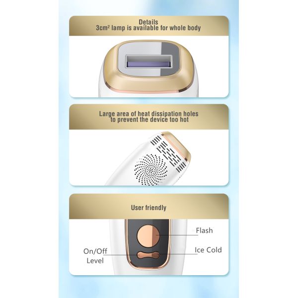 3cm2 999999 Flashes Skin Pearl IPL Handset Women Men FCC