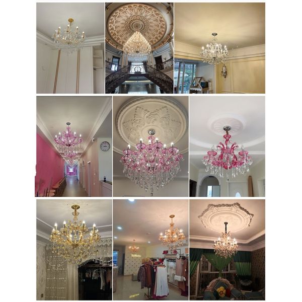 JYLIGHTING European-style Pendant Light Crystal Chandelier Living Dining Room Modern Home Bedroom Lighting Gold Pendant Light