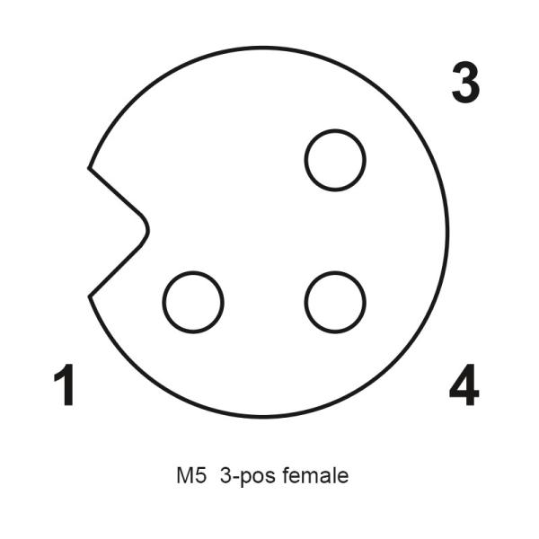 M5 3 conjuntos moldando impermeável de Pin Male Female Connector Left/de cabo ângulo direito