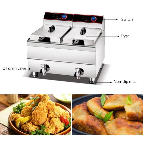 7kw 8L Commercial Kitchen Cooking Equipment For Fast Food