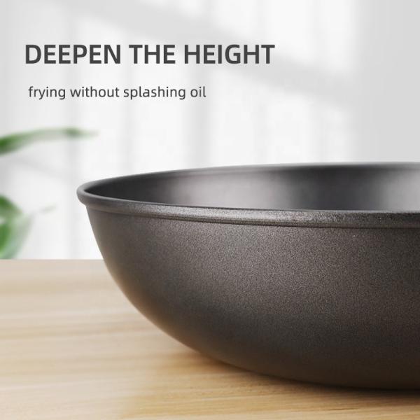 Amazon Hot Selling Cooking Kitchen Metal Pan Cookware Wok Pan Cast Iron Non-stick Induction Frying Pan
