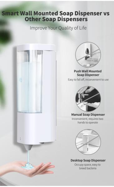 Distribuidor fixado na parede do sabão do banheiro do distribuidor automático elétrico a pilhas do sabão