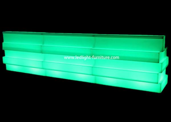 Fold Mobile Glowing LED Bar Counter Strip Shaped Multi Colors With Wine Holder