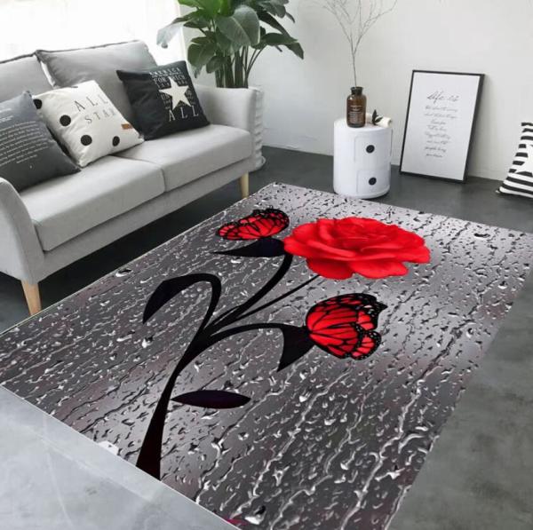 3D Printed Flower Rose And Tulip Carpets for Living Room Floor, Sofa and Bedroom