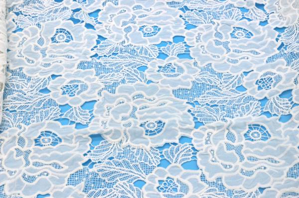 Stylish Hollow out Allover Embroidery Lace Fabric Floral Ornament Style Breathable