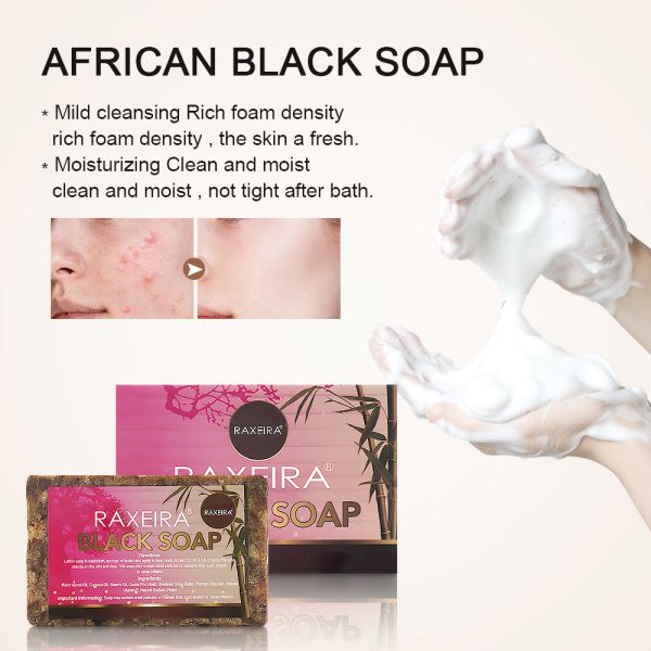 MSDS 100% Natural Shea Butter Africa Black Bar Soap For Dull Dry Skin