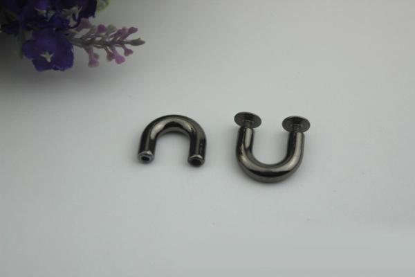 Handbag accessory gunmetal color 10 mm zinc alloy metal arch bridge for purse