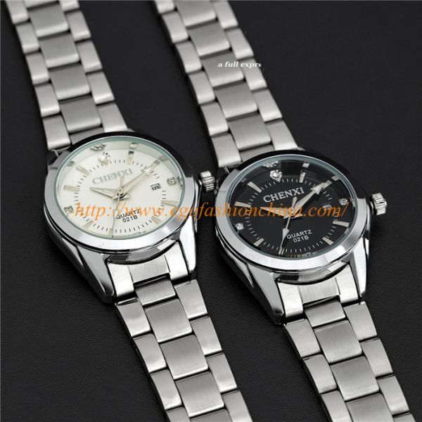 021B Couple Watches Women Watch Men Watch Stainless Steel Quartz Watch Roman Wristwatch