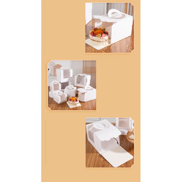 Белое открытое окно 3-дюймовое 4-дюймовое 6-дюймовое 8-дюймовое коробка для торта из неокрашенной бумаги