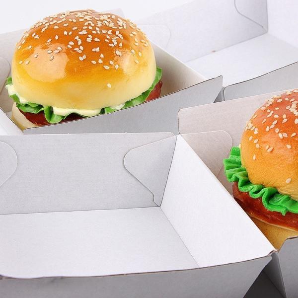 Paperboard Square Foldable Hamburger and Chicken Packaging Box for Customized Food Grade Products