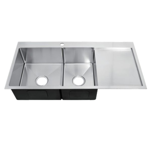 Кухонная раковина шара двойника нержавеющей стали Топмоунт с Драйнбоард