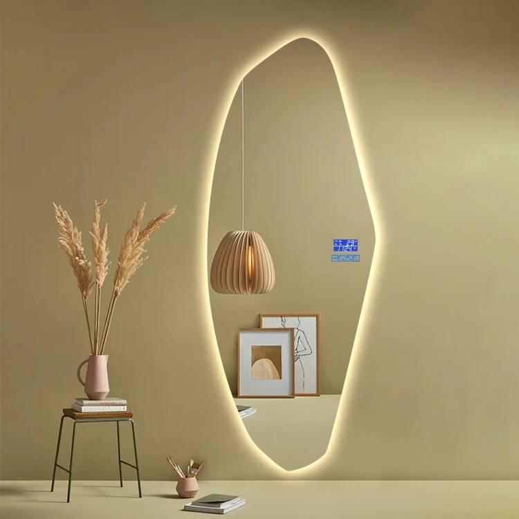 Luxury Anti Fog Irregular Bathroom Mirror Self Adhesive For Villa Hotel Project