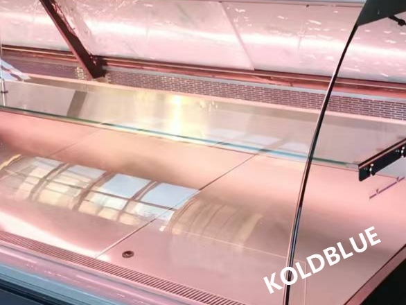 2000MM Supermarket Deli Display Counter with Stainless Interior & Dual Inner Shelves