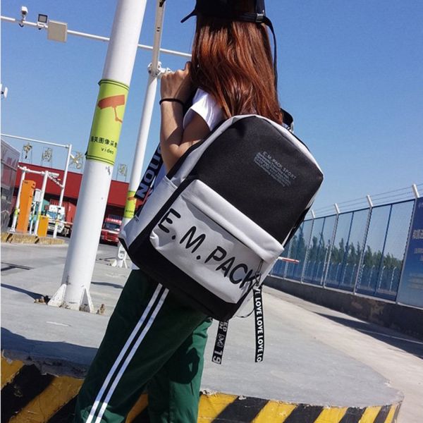 New nylon monogram printed backpack fashion trend European and American style outdoor backpack