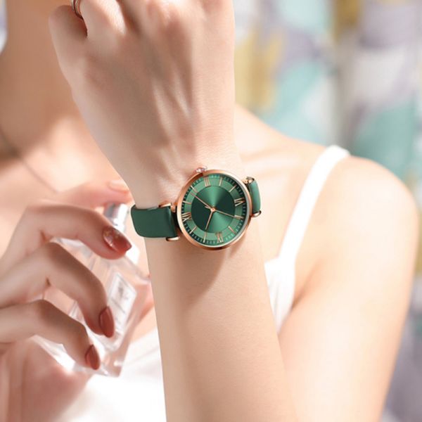 30M Life Waterproof Roman Numerals 1.2cm Branded Belt Watches For Ladies