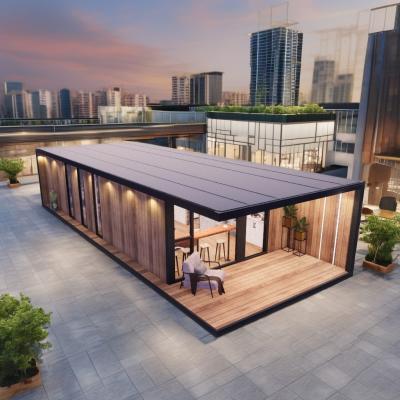 Maison de conteneurs préfabriquée de design moderne avec fenêtre en alliage d'aluminium et couleur personnalisée en panneau sandwich