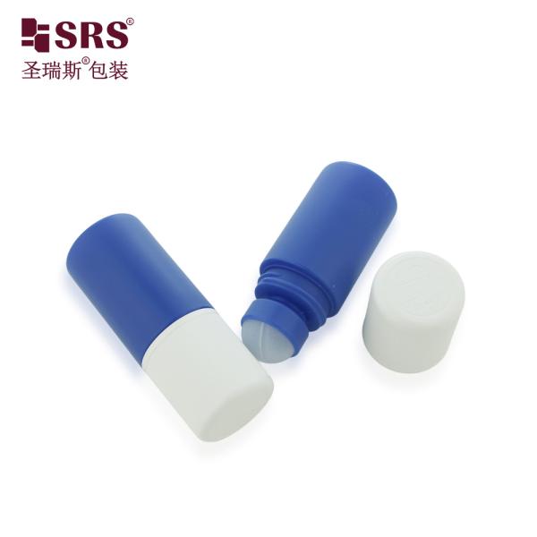 RPPC1-60ML Blue Matte Plastic PP Deodorant Roll On Bottle With Child Resistant Cap No Leakage