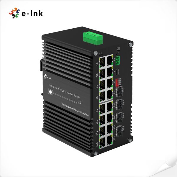 Промышленный L2+ 16-портный 10/100/1000T 802.3at PoE плюс 4-портный 1000X SFP Managed Ethernet Switch