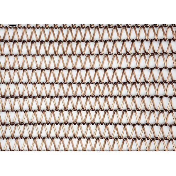 Flat Wire Stainless Steel Architectural Spiral Weave Conveyor Belt Mesh For Building