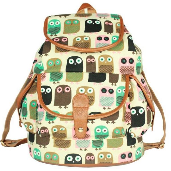 European and American 2016 autumn and winter fashion printing canvas shoulder bag leisure backpack Ms. Swallow