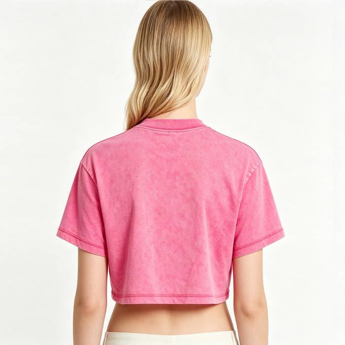 230GSM Watercolor T Shirt 73% Cotton Sorona Blend All Season T Shirt Snow Wash