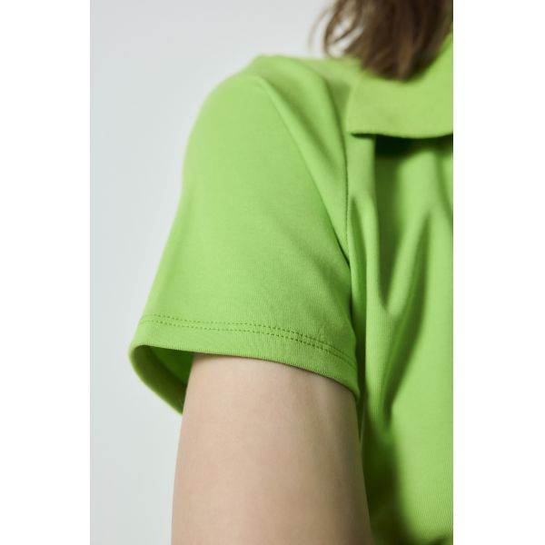 OEM ODM Basic Tops Green Short Sleeve Polo Shirt Slim Fit  White Wide Leg Cargo Pants